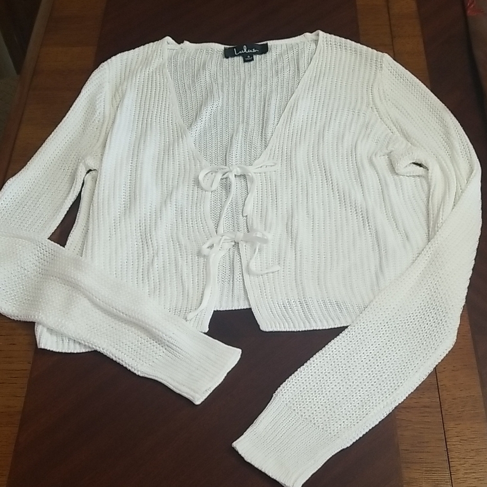 Lulus White Tie-Front Cardigan